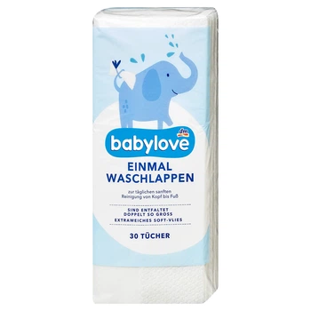 Одноразова мочалка Babylove, 30 шт, від DM (Німеччина)