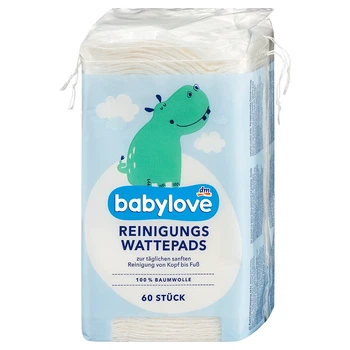 Дитячі ватні диски Babylove, 60 шт, від DM (Німеччина)