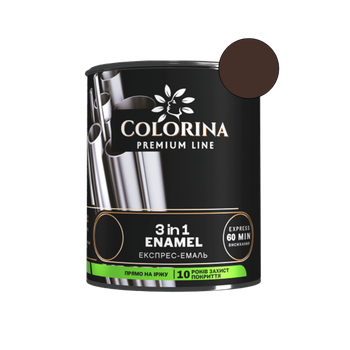 Эмаль-грунт 3в1 Colorina темно-коричневая (RAL 8017) 2,5 л