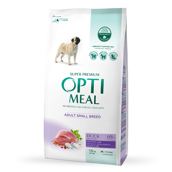 Сухий корм для собах малих порід OPTIMEAL (Оптіміл) for adult dogs of small breeds - duck з качкою 1.5 кг.