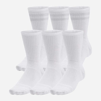 Набор мужских носков высоких Under Armour Essential Crew 1387058-100 LG 6 пар Белый (196886398154)