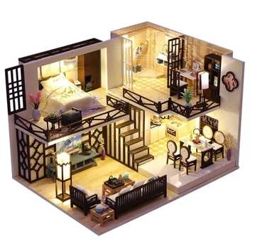 3D Румбокс DIY House Вилла Ясинджу в стиле лофт + Пылезащитный купол (M033-B)