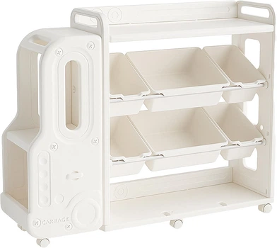 Детский стеллаж Mealux Sheriff на колесах White (KD-E141 White)