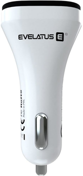 Автомобільний зарядний пристрій Evelatus QCC02 USB-A White (ECC02WH)