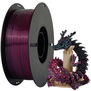 Филамент (пластик для 3D-принтера) PLA Dual-Silk HC248 Kingroon 1,75 мм 1 кг Black-Red