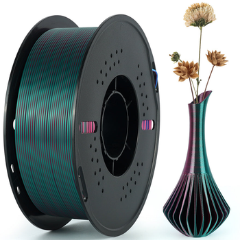 Филамент пластик для 3D принтера Tri-Silk PLA HC244 для Kingroon 1.75 мм 1 кг Red-Blue-Green красный–синий–зелёный (JDT-0851460)