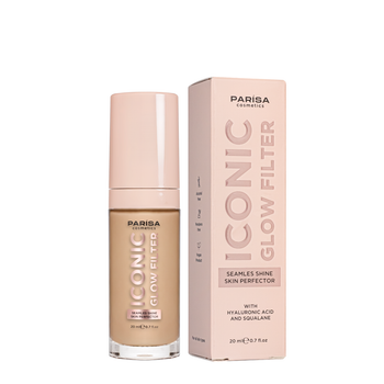 Тональна основа для обличчя Parisa Cosmetics з ефектом сяйва шкіри 20 мл , 605 Rosy light Бежева