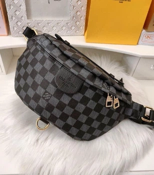 Бананка с принтом Louis Vuitton черная унисекс (b007)