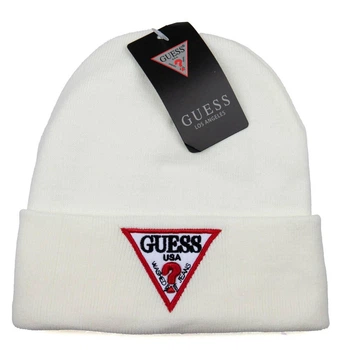 Шапка с принтом Guess унисекс белая (sh007)