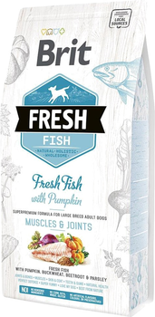 Sucha karma dla dorosłych psów dużych ras Brit Fresh Adult Large Muscles & Joints z rybą i dynią 2.5 kg (8595602530786)