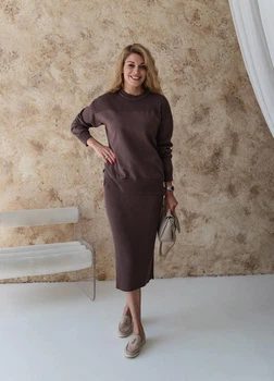 В'язана спiдниця ART KNIT Katrin шоколад , XXL 041305