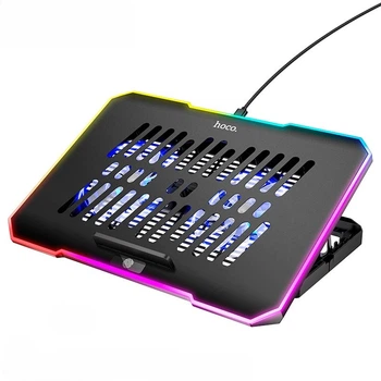 Підставка для ноутбука та MacBook Hoco DH19 Cool RGB notebook cooling stand Balck