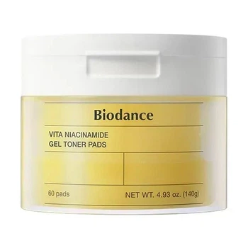 Освітлювальні гелеві тонер-пади з ніацинамідом 60 шт Biodance Vita Niacinamide Gel Toner Pads