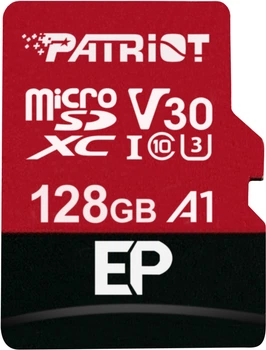 Карта памяти Patriot EP microSDXC 128GB UHS-I/U3 Class 10 V30 A1 + SD-адаптер (PEF128GEP31MCX)