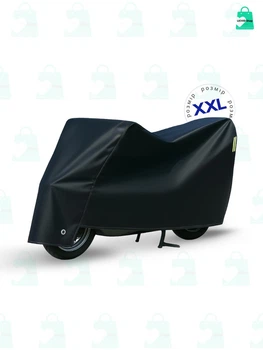 Защитный чехол для мотоцикла 205х105х100 см, Размер XXL, Водостойкий тент на мотоцикл, Моточехол с термостойкими панелями, Накидка на мотоцикл, Черная (5913707771)