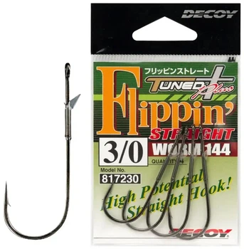 Крючок Decoy Worm144 Flippin Straight 1/0. 5 шт/уп