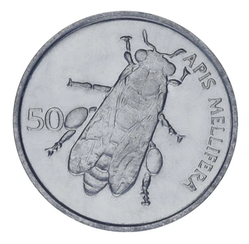 Монета Словенія 50 стотінів 1 993 UNC Бджола