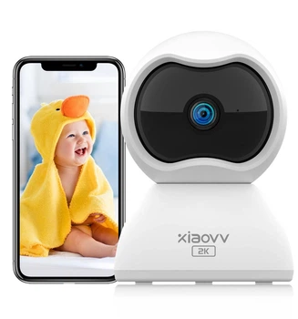 Відеоняня XIAOVV Q2 3MP з підключенням до телефону, Wi-Fi, двостороннім звʼязком, відеоспостереженням та нічним баченням Радіоняня з датчиком звуку