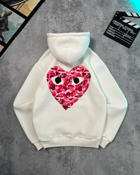 Худи Play Comme des Garcons 2003 белого цвета, размер M