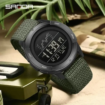 Спортивные часы SANDA Men's Multi-Function (зеленый, водостойкость 50 м)