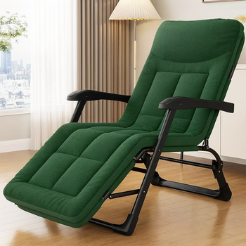 Раскладное кресло кровать со встроенным матрасом LEOBRO Green LB-FCB-G3-GRN 178х66х98см, с регулировкой спинки, зеленое