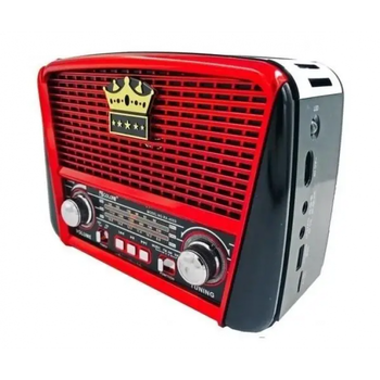 Радиоприёмник Портативная колонка FM с Bluetooth и солнечной панелью Golon RX-455S USB TF power bank LED фонарик Красный