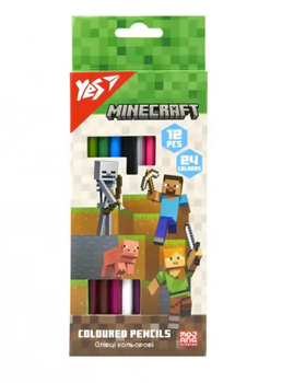 Олівці кольорові двосторонні, 24 кольори (12 шт) Minecraft 290763 Yes