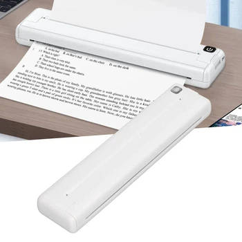 Портативный беспроводной термопринтер A4 Bluetooth Portable Thermal Printer 1000 мА·ч 200 пикселей/дюйм 10 мм/с Белый