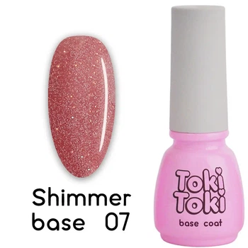 Кольорова база з шимером (темно-рожева) Shimmer base 07 Toki Toki 5 мл