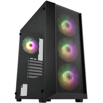 Корпус FSP CMT218AB Midi Tower ATX без блока питания с 4×120 мм ARGB вентиляторами 1×USB 3.0 и 2×USB 2.0 Черный
