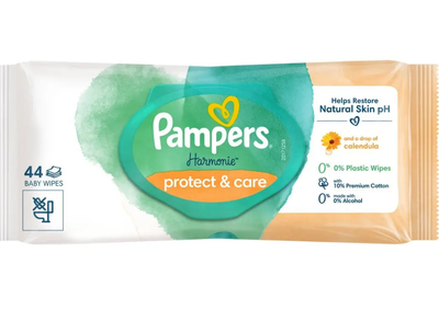 Вологі серветки Pampers з клапаном Protect & Care Calendula 44 шт (8700216250641)