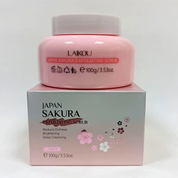 Очищаючий скраб пілінг для обличчя Laikou Japan Sakura Exfoliating Scrub з ніацинамідом 100 г