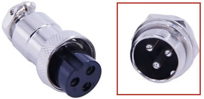 Авіаційний роз'єм 3pin d = 12 mm