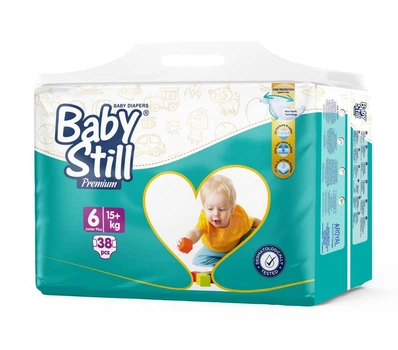 Детские подгузники Baby Still Jumbo Pack размер 6 (15+ кг) 38 шт памперсы для новорожденных одноразовые