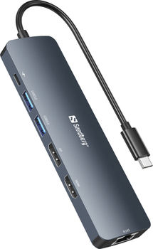 USB-hub Sandberg 136-43 USB-C 6-in-1 PD 100W 8K DisplayDock (5705730136436)