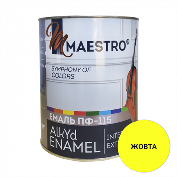 Емаль Maestro ПФ 115 жовта 0,9 кг