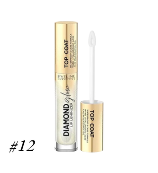 Блиск для губ водостійкий сяючий EVELINE Top coat "Diamond Glow lip luminizer" 12 4.5 мл. 5630