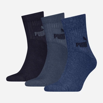 Набор женских носков высоких хлопковых Puma Elements Unisex Short Crew Sock 3P 94711104 35-38 3 пары Denim Blue (8720245957601)