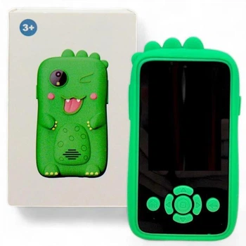 Смартфон "KidPhone Dino" с камерой и играми в коробке 14*9*4см зеленый