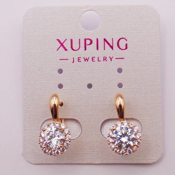 Серьги с фианитами медсплав Xuping 19х10 мм 19559