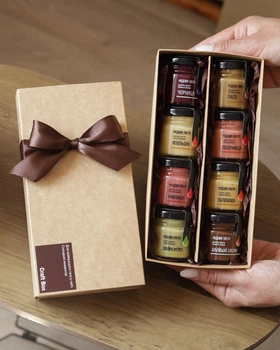 Craft Box для папы с особенной надписью. 8 вкусов медовой пасты по 55 г. (подарок на День отца). TM Honey life