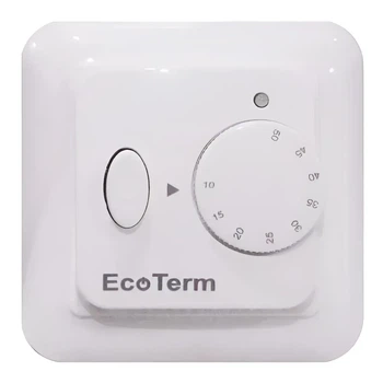Механический терморегулятор Ecoterm MEX с датчиком пола 16 А 3500 Вт белый для электрического теплого пола +5...+45 °C IP20