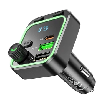 FM-трансмиттер Borofone Bluetooth модулятор USB/Type-C PD20W+QC3.0 18W LED (BC53)