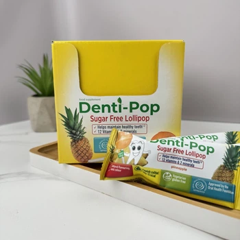 Льодяник Denti Pop без цукру з ксилітом (ананас) 40 шт