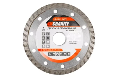 Диск отрезной алмазный по бетону керамике граниту Granite 125 мм турбо