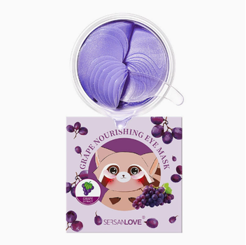 Гидрогелевые патчи для кожи вокруг глаз Sersanlove Love Grape Eye Mask с экстрактом винограда, 60 шт
