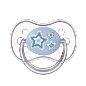 Пустышка Canpol babies силиконовая симметричная от 18 мес Newborn baby синие звезды
