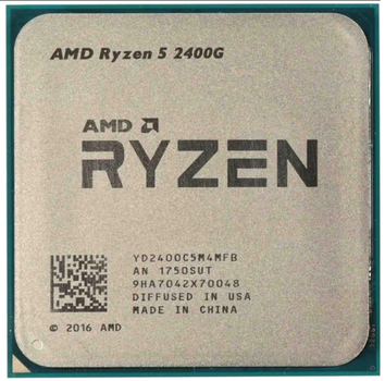 Процессор sAM4 AMD Ryzen 5 2400G 3.6-3.9GHz 4/8 128kB+512kB+4MB DDR4 3200 AMD Radeon RX Vega 11 65W Б/У