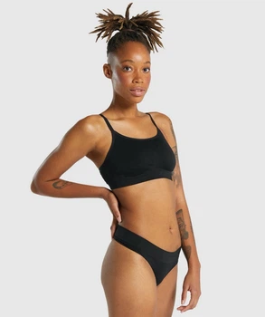 Фитнес топ, спортивный бюстгалтер женский Gymshark Черный (GLUW4532-BK black (XS (34))