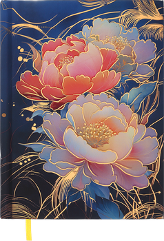 Щоденник недатований поліграфічний Buromax Peony А5 336 сторінок Темно-синій (BM.20170-03)